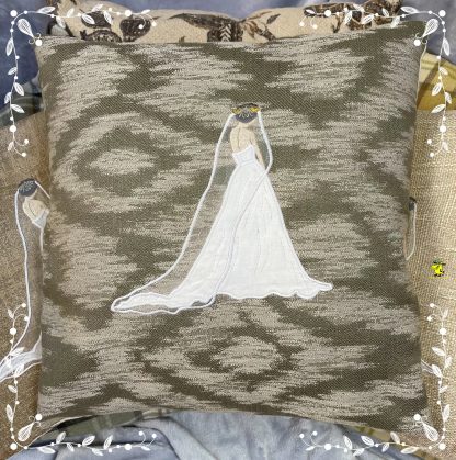 Bride in Veil Cushion